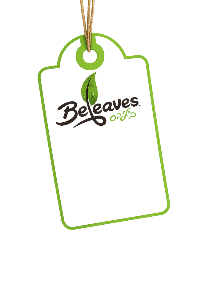 Beleaves hang tag — no checking required