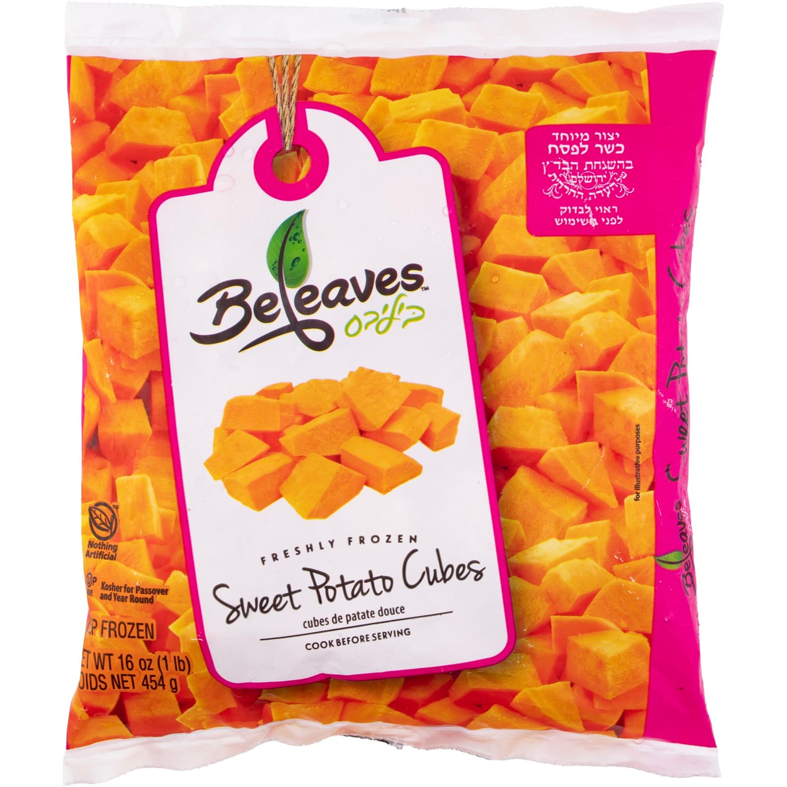 Sweet Potato Cubes with serving ideas and fresh ingredients