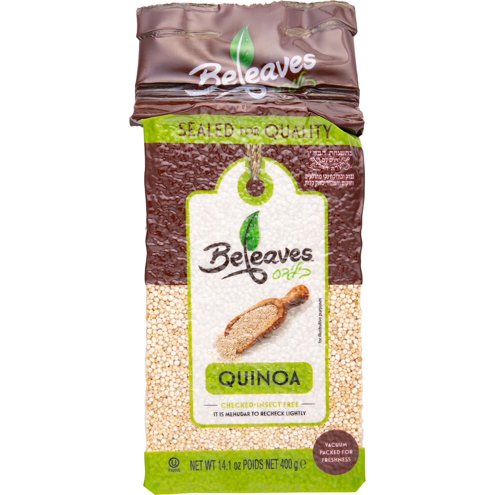 Quinoa with serving ideas and fresh ingredients